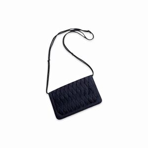Vintage Magid Purse Handbag Black Quilted Fabric Small Crossbody Fabric Bag